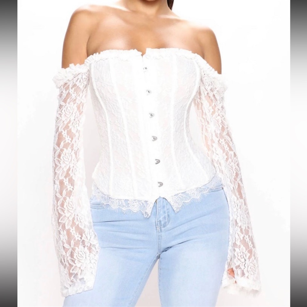 Fashion nova anabelle lace corset top